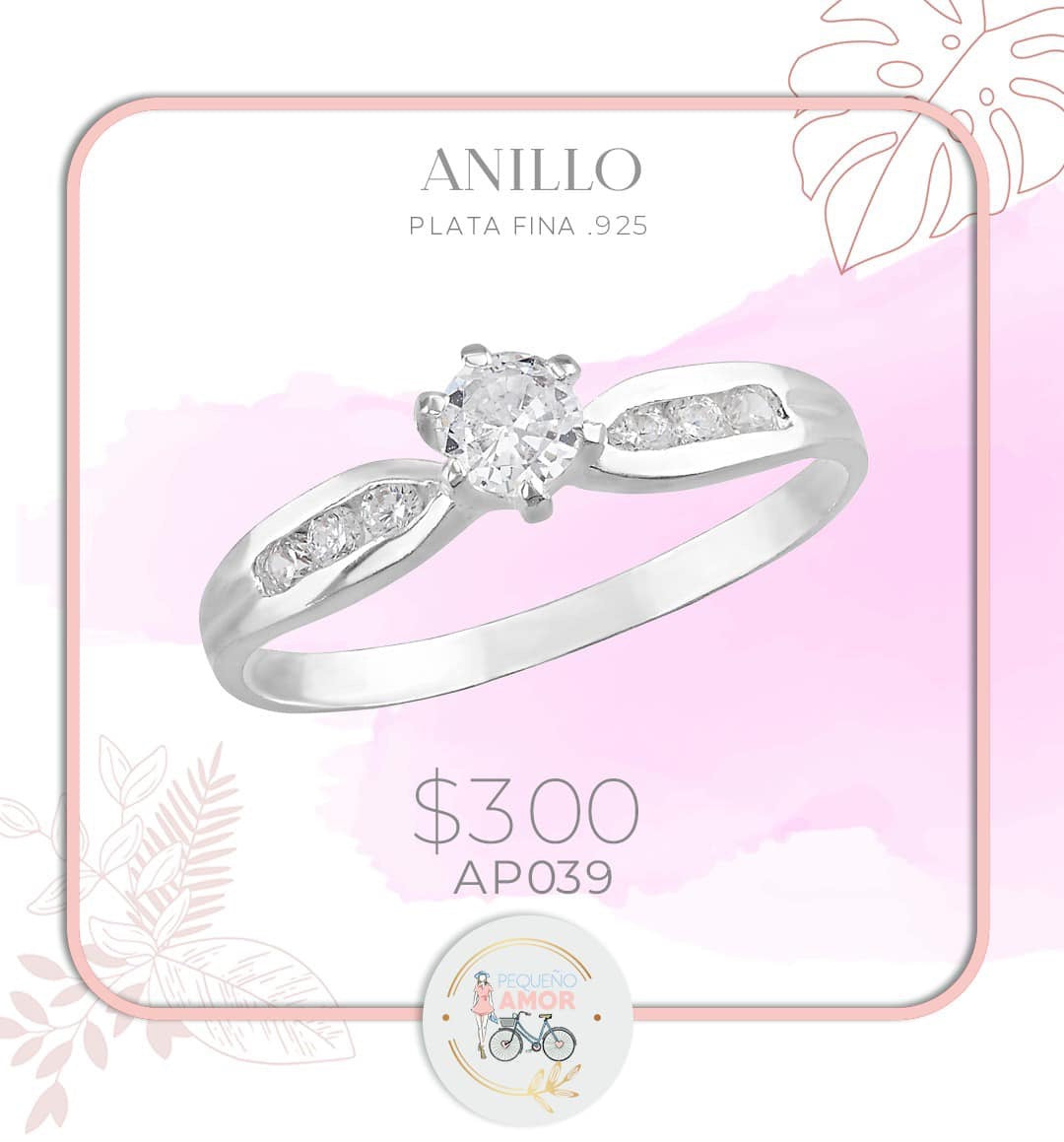 Anillo de Plata Fina .925 Ap039