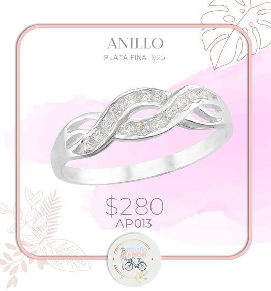 Anillo de Plata fina .925 Diseño infinito trenzado ap013