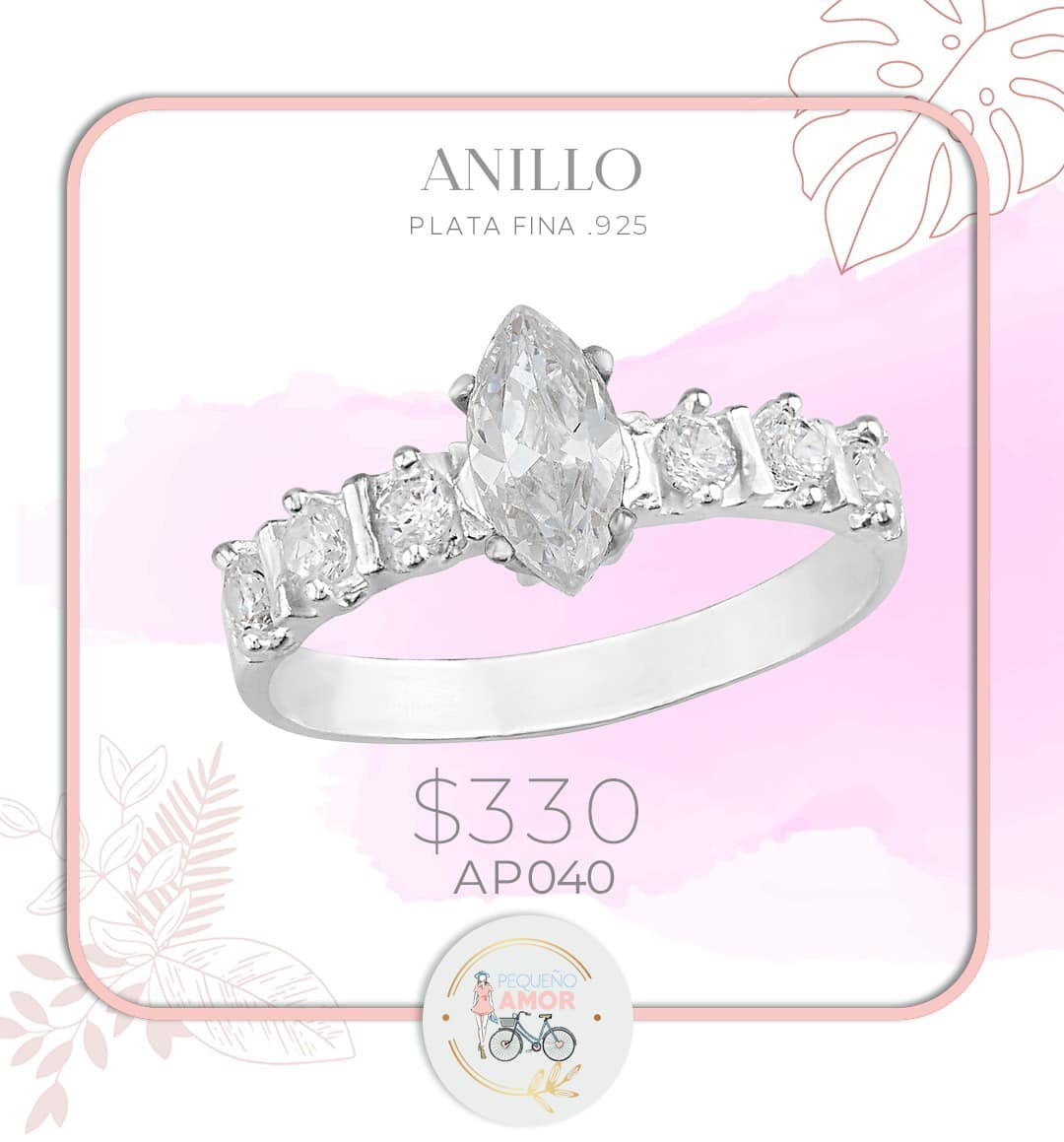 Anillo de Plata Fina .925 Ap040