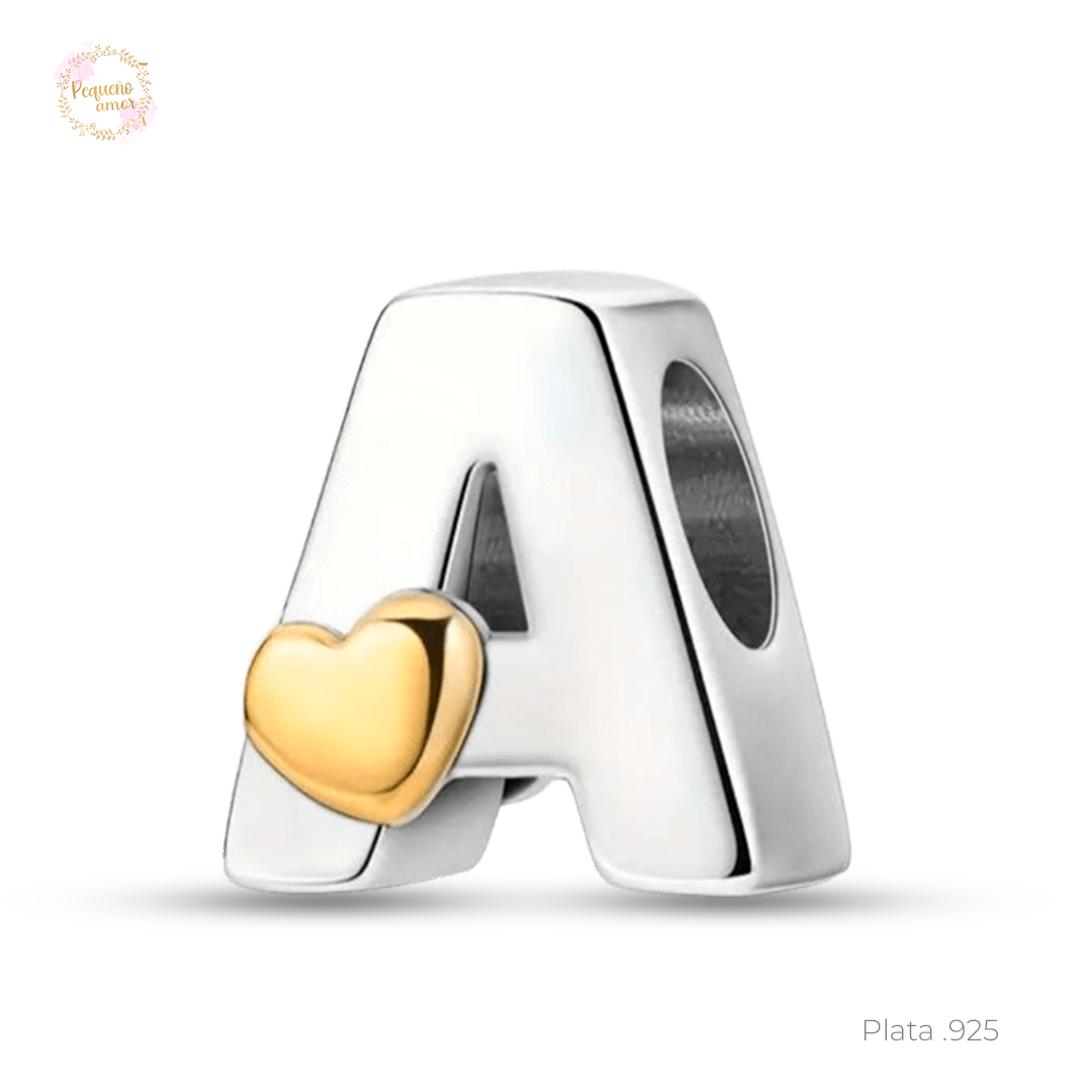 Charm plata fina .925 Letra A
