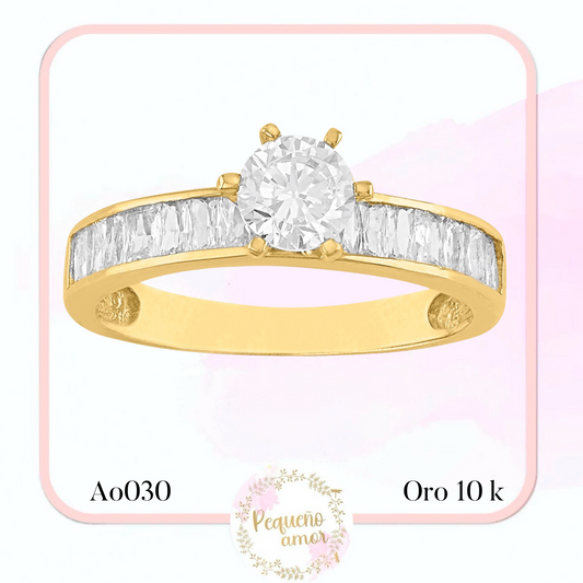 Anillo Oro 10k Solitario Ao030