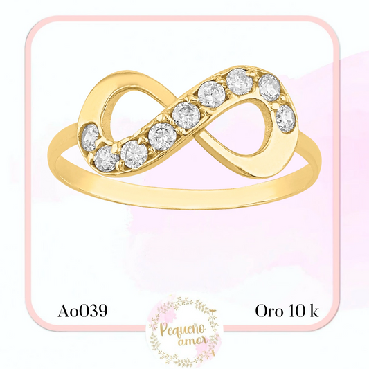 Anillo Oro 10k Infinito Ao039