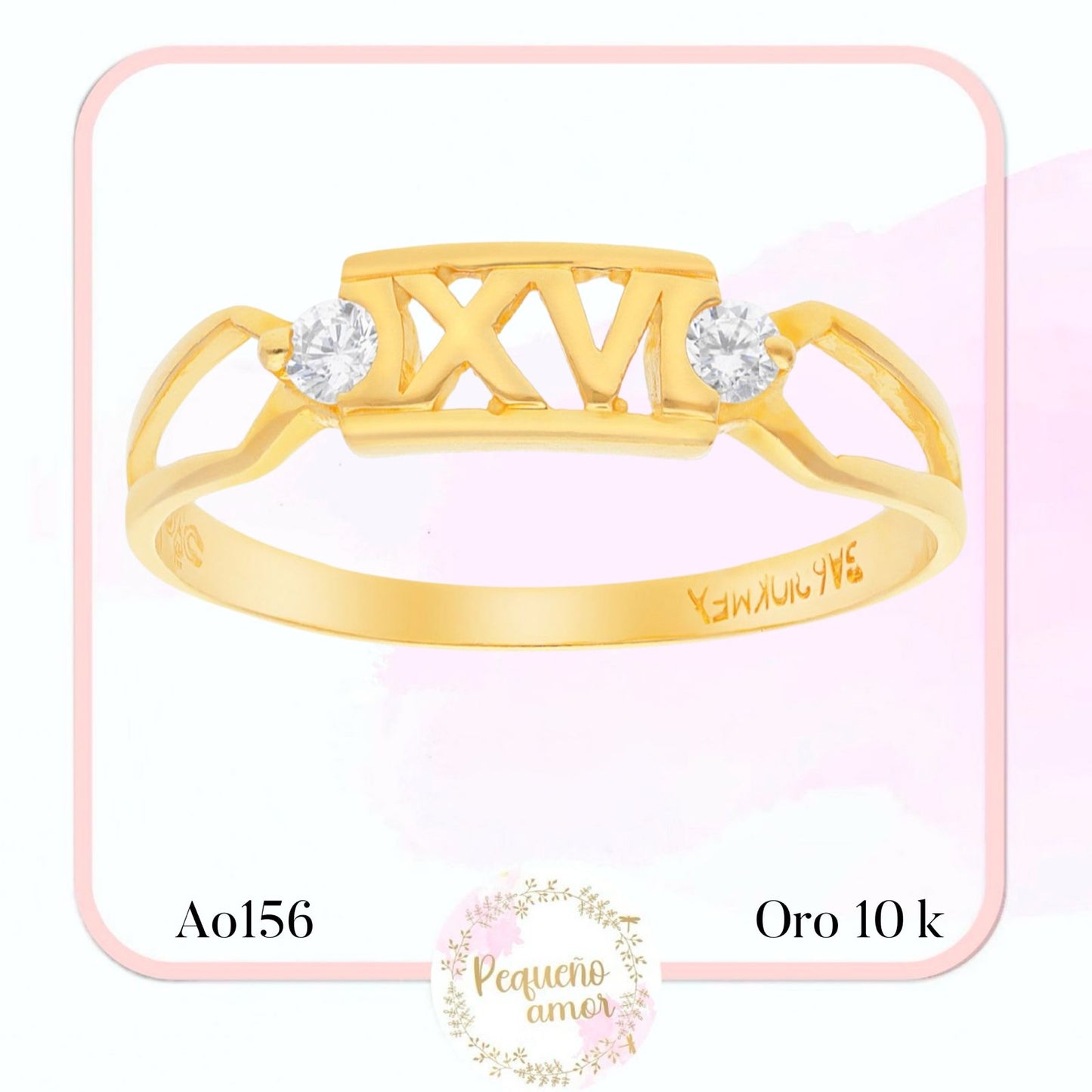 Anillo Oro 10 K " 15 Años" Ao156