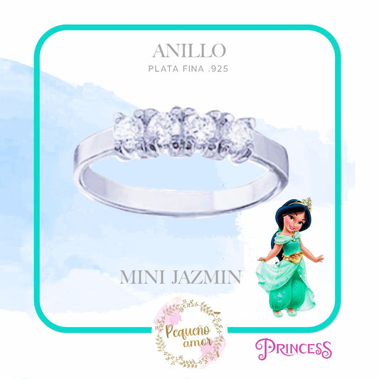 Anillo Niña en Plata fina .925 Princesas Disney Mini Jazmín Mod ap062