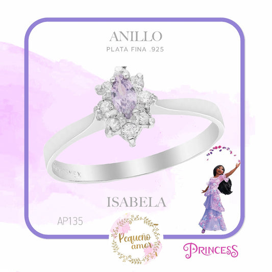 Anillo Plata Fina .925 Princesa Disney Isabela