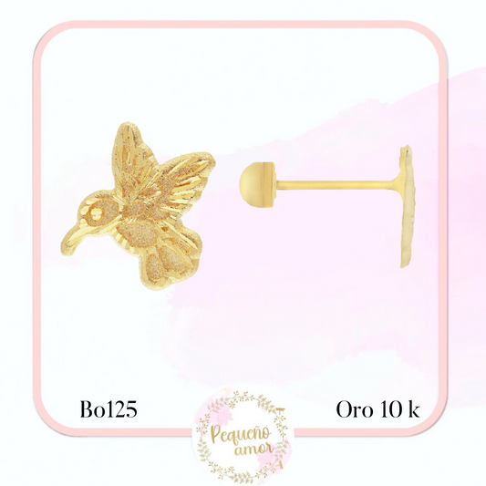 Broqueles Colibri Oro 10k Bo128