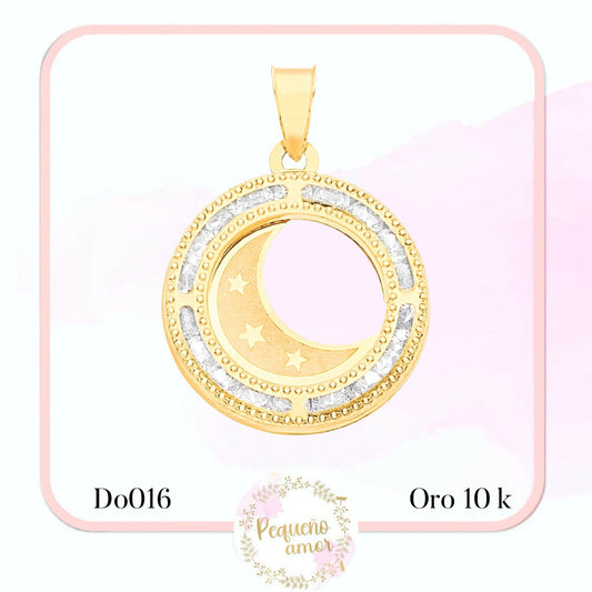 Dije de oro 10k  Luna con Zirconios mod Do016