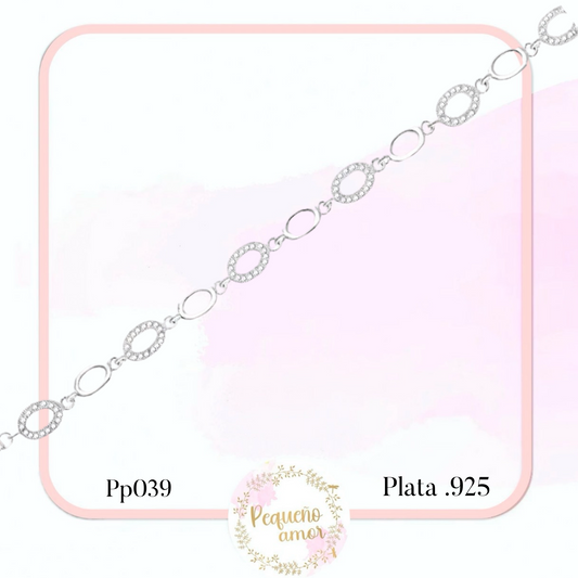 Pulsera en plata fina .925 con piedras pp039